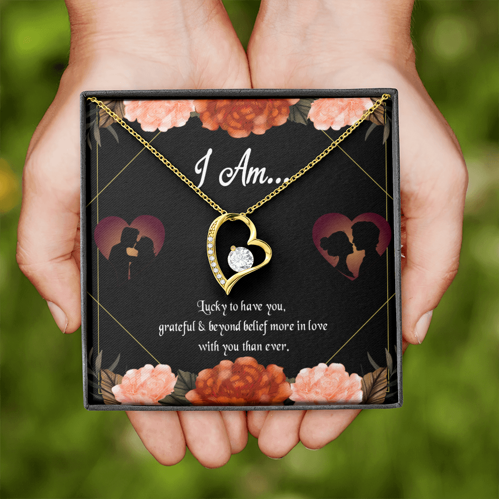 To My Girlfriend Love Gift I am Forever Necklace w Message Card-Express Your Love Gifts