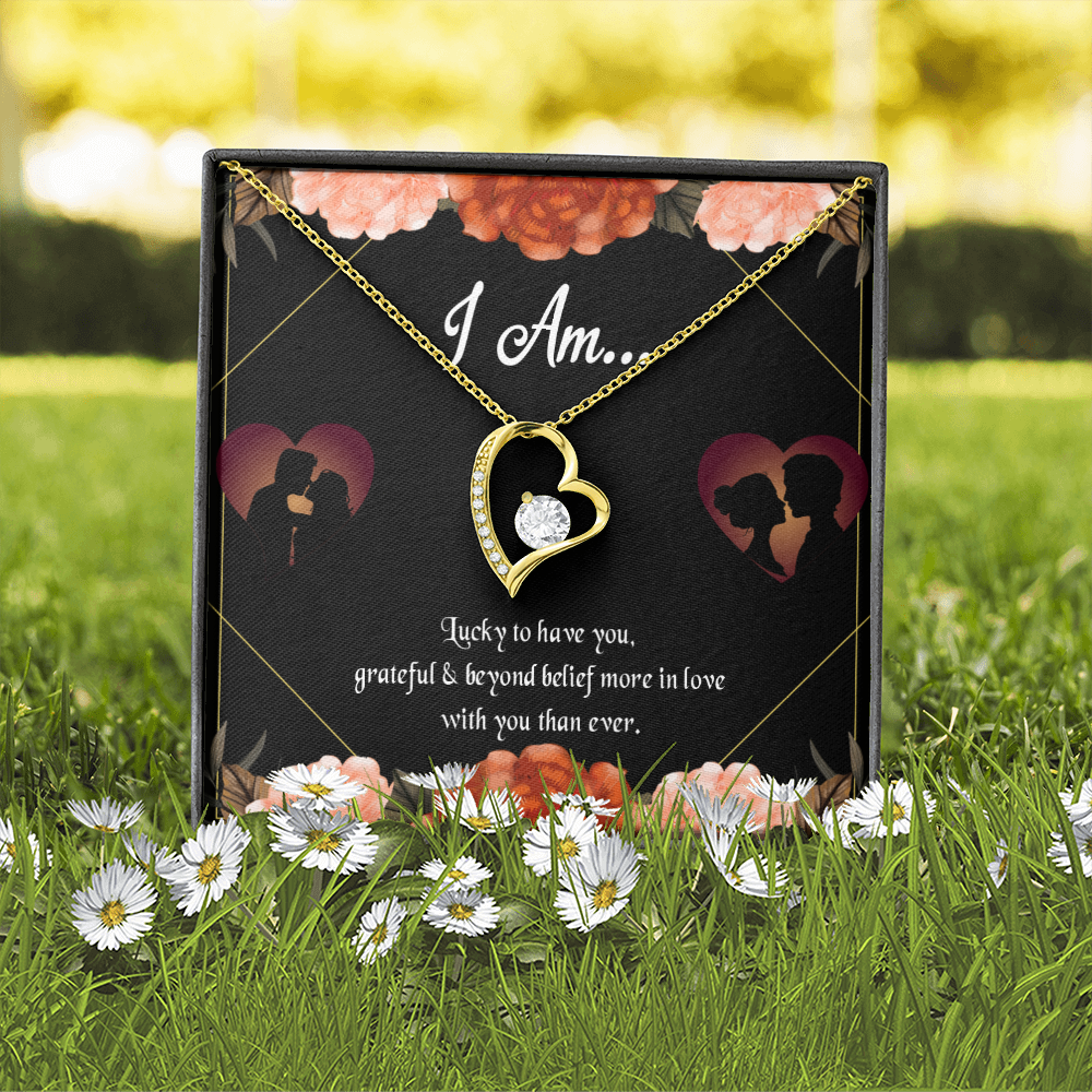 To My Girlfriend Love Gift I am Forever Necklace w Message Card-Express Your Love Gifts