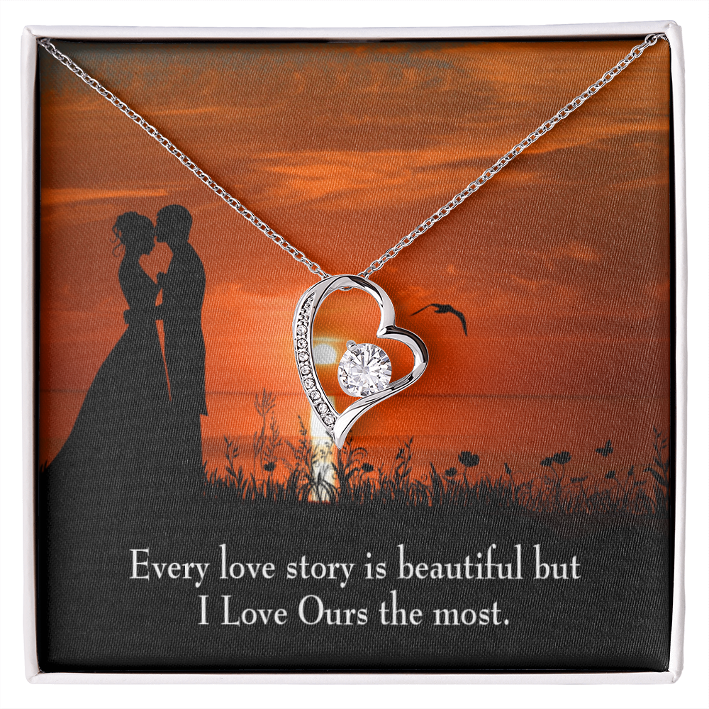 To My Girlfriend Love Our Story Forever Necklace w Message Card-Express Your Love Gifts