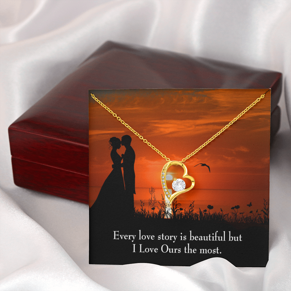 To My Girlfriend Love Our Story Forever Necklace w Message Card-Express Your Love Gifts