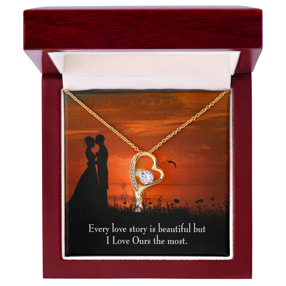 To My Girlfriend Love Our Story Forever Necklace w Message Card-Express Your Love Gifts