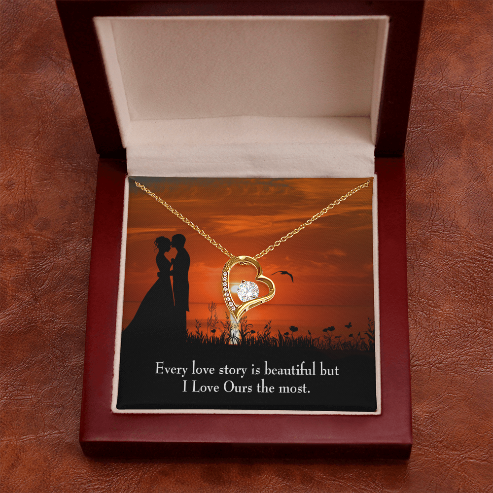 To My Girlfriend Love Our Story Forever Necklace w Message Card-Express Your Love Gifts