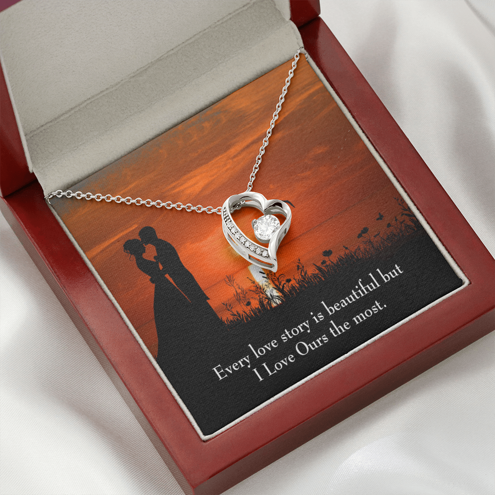 To My Girlfriend Love Our Story Forever Necklace w Message Card-Express Your Love Gifts