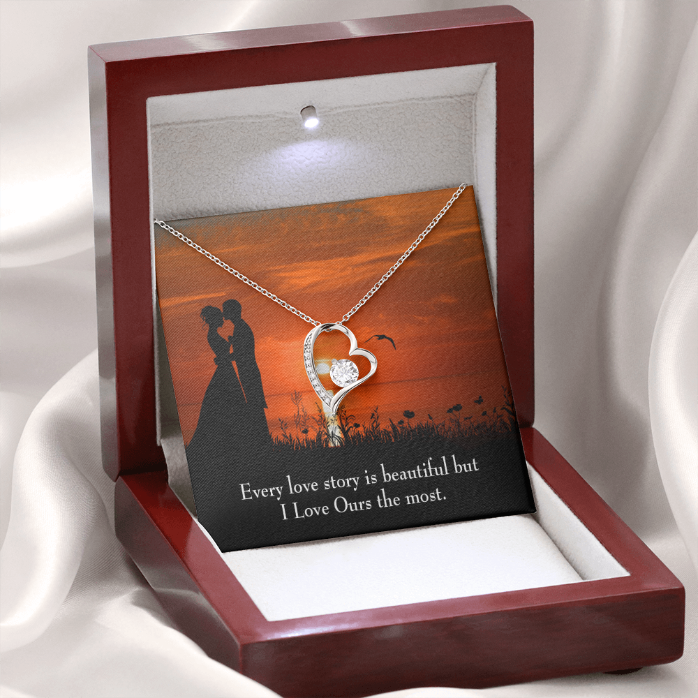 To My Girlfriend Love Our Story Forever Necklace w Message Card-Express Your Love Gifts