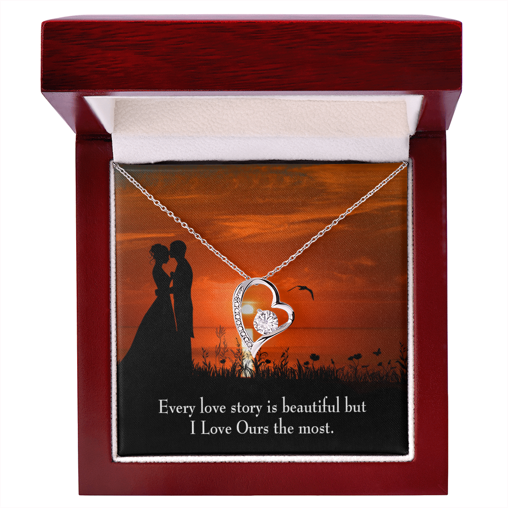 To My Girlfriend Love Our Story Forever Necklace w Message Card-Express Your Love Gifts