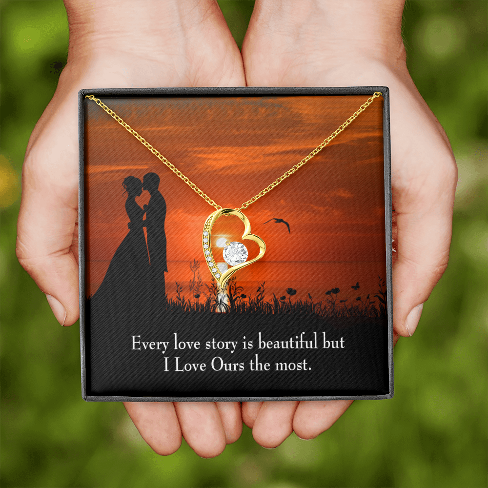 To My Girlfriend Love Our Story Forever Necklace w Message Card-Express Your Love Gifts