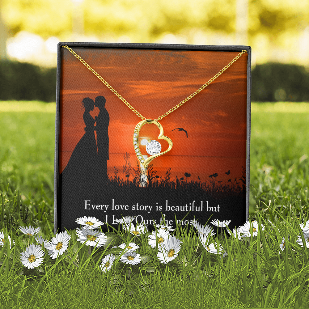 To My Girlfriend Love Our Story Forever Necklace w Message Card-Express Your Love Gifts