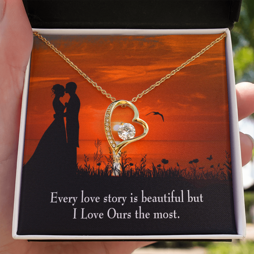 To My Girlfriend Love Our Story Forever Necklace w Message Card-Express Your Love Gifts