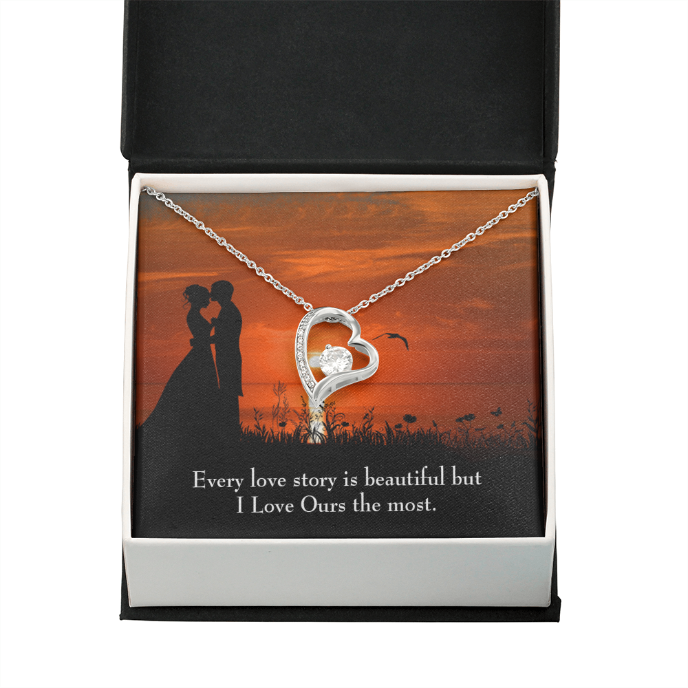 To My Girlfriend Love Our Story Forever Necklace w Message Card-Express Your Love Gifts