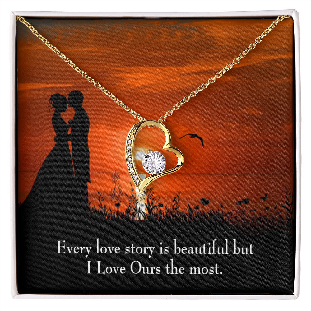 To My Girlfriend Love Our Story Forever Necklace w Message Card-Express Your Love Gifts