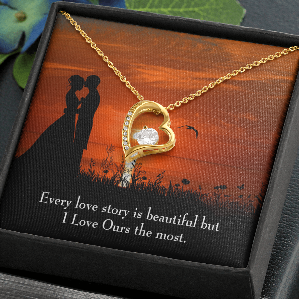 To My Girlfriend Love Our Story Forever Necklace w Message Card-Express Your Love Gifts