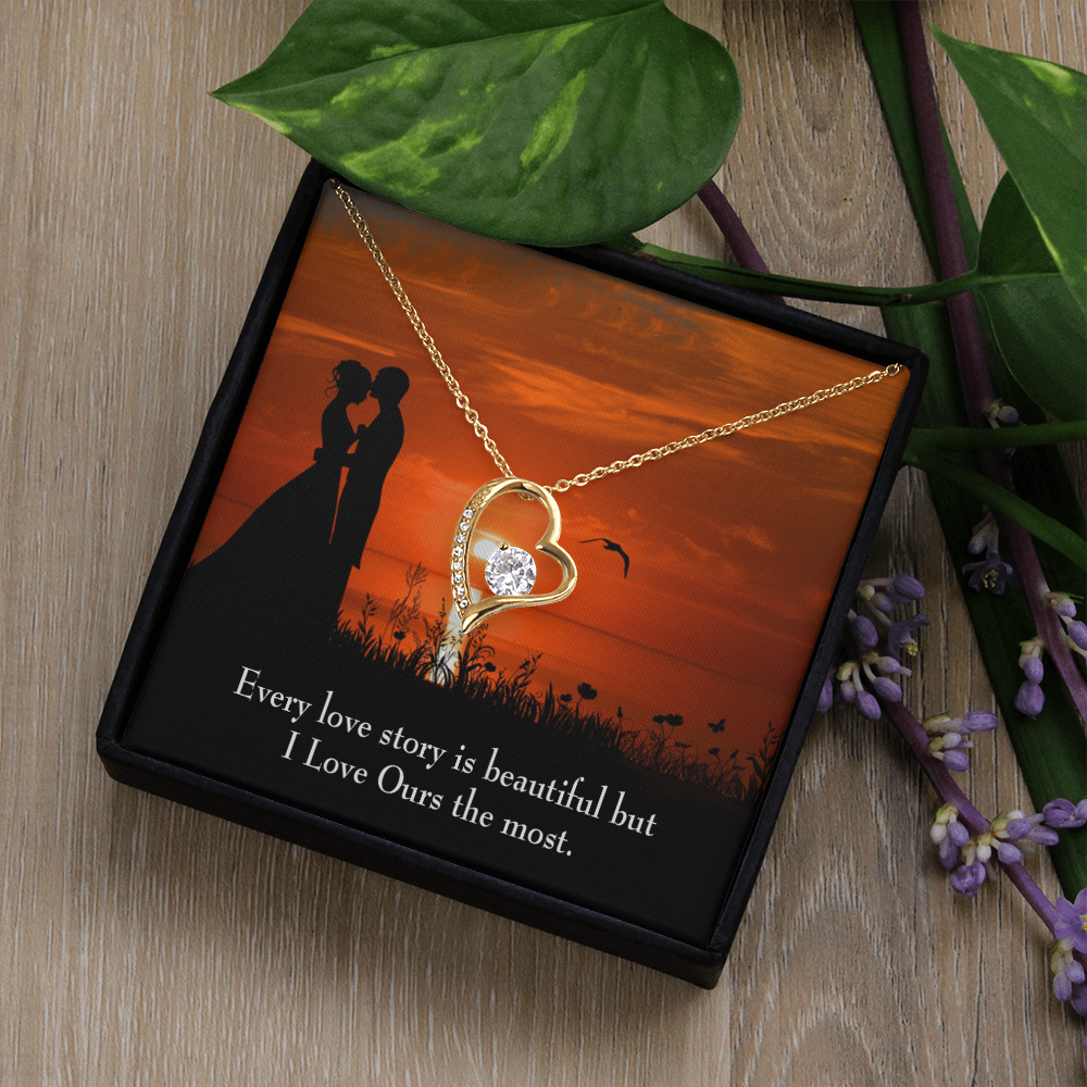 To My Girlfriend Love Our Story Forever Necklace w Message Card-Express Your Love Gifts