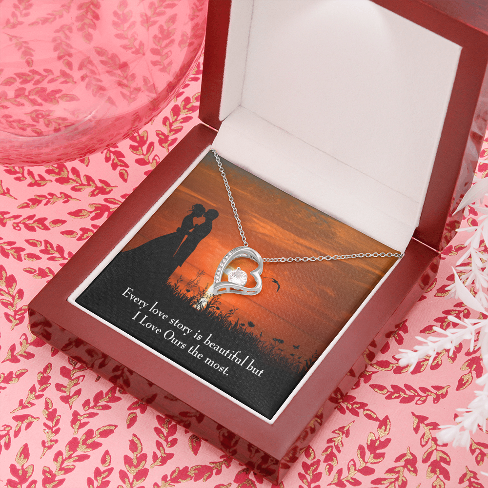 To My Girlfriend Love Our Story Forever Necklace w Message Card-Express Your Love Gifts