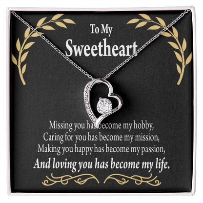 To My Girlfriend Loving You Forever Necklace w Message Card-Express Your Love Gifts