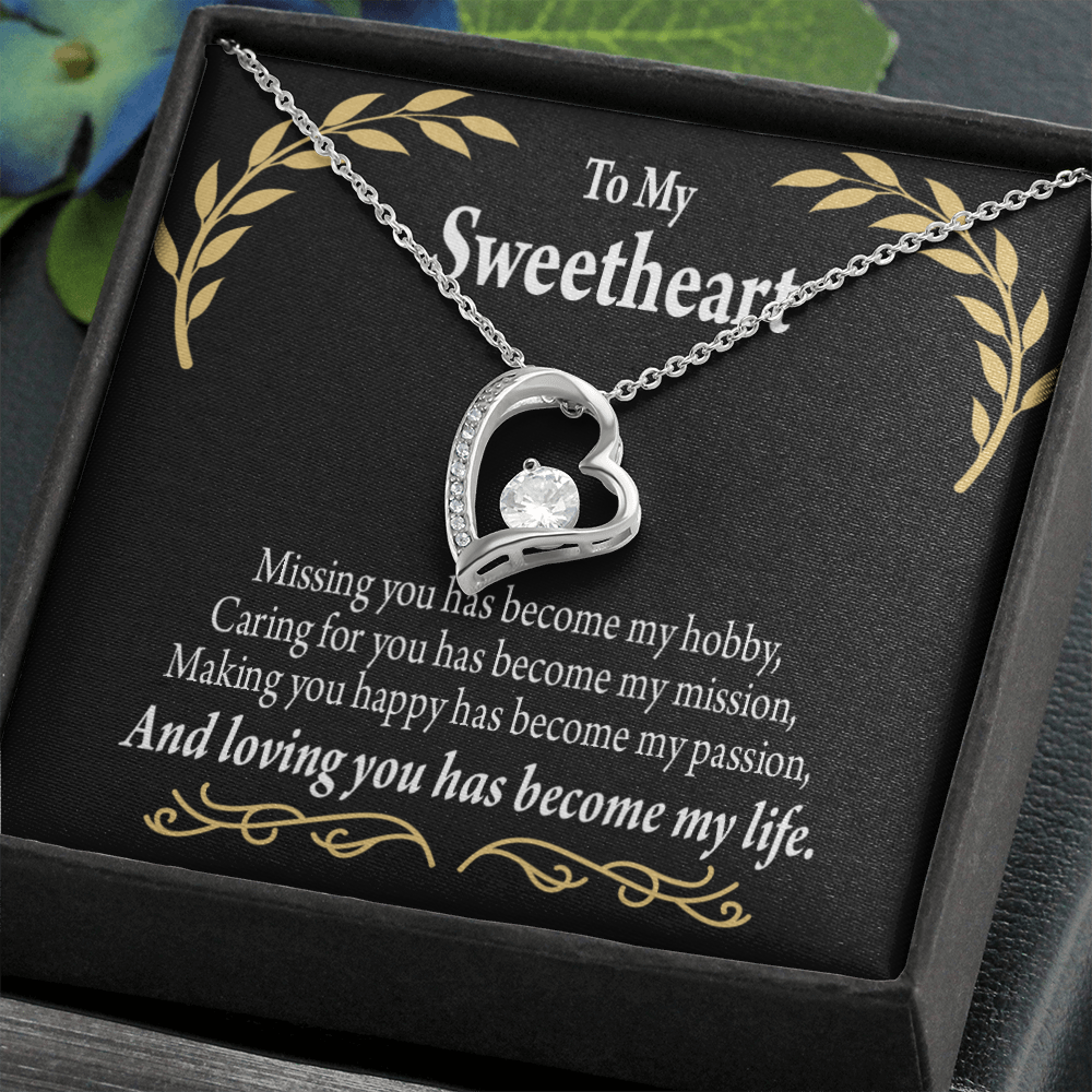 To My Girlfriend Loving You Forever Necklace w Message Card-Express Your Love Gifts