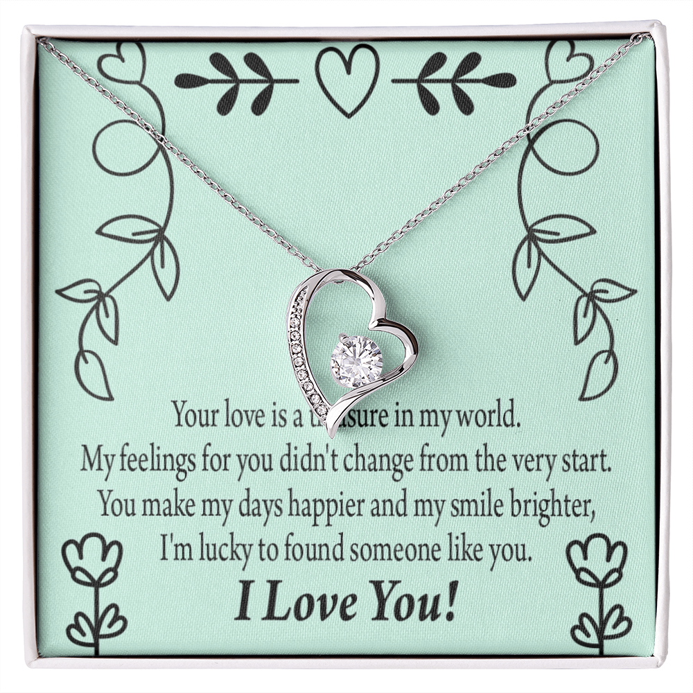 To My Girlfriend Lucky Forever Necklace w Message Card-Express Your Love Gifts