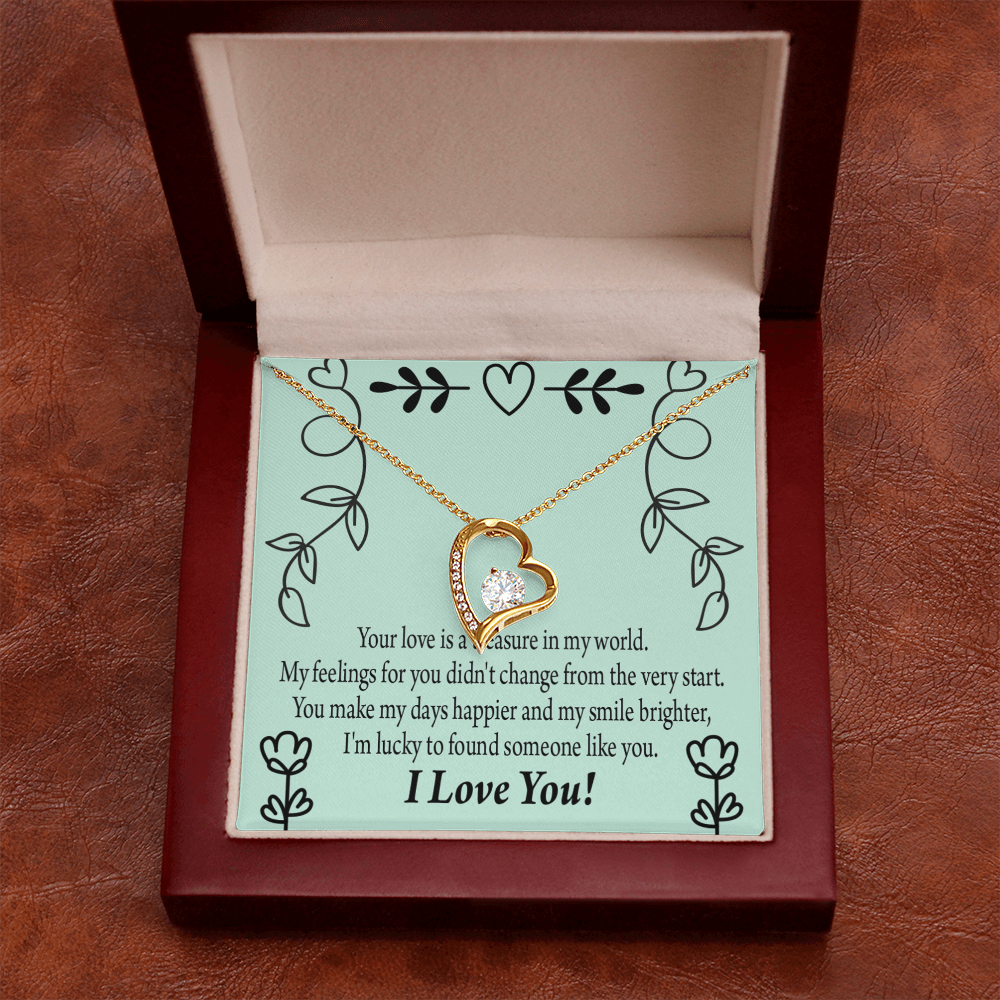 To My Girlfriend Lucky Forever Necklace w Message Card-Express Your Love Gifts