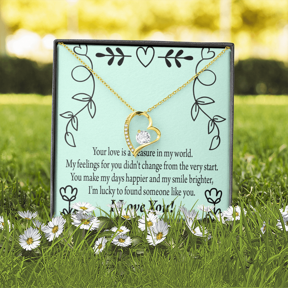 To My Girlfriend Lucky Forever Necklace w Message Card-Express Your Love Gifts