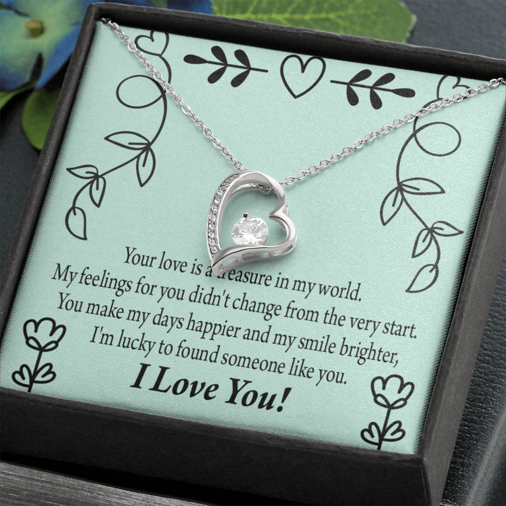 To My Girlfriend Lucky Forever Necklace w Message Card-Express Your Love Gifts