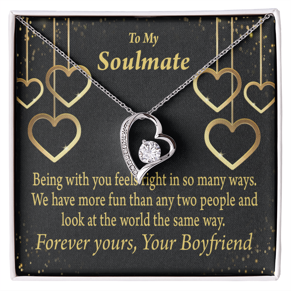 To My Girlfriend More Fun With You Forever Necklace w Message Card-Express Your Love Gifts