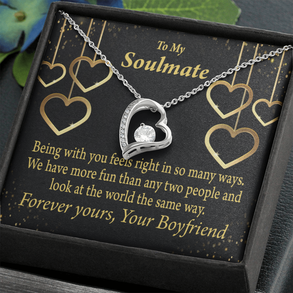 To My Girlfriend More Fun With You Forever Necklace w Message Card-Express Your Love Gifts