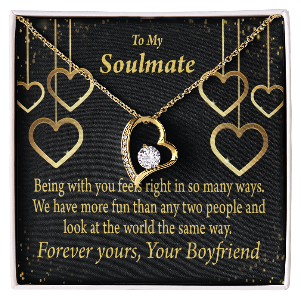 To My Girlfriend More Fun With You Forever Necklace w Message Card-Express Your Love Gifts