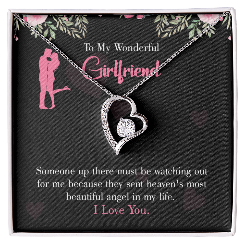 To My Girlfriend Most Beautiful Angel Forever Necklace w Message Card-Express Your Love Gifts