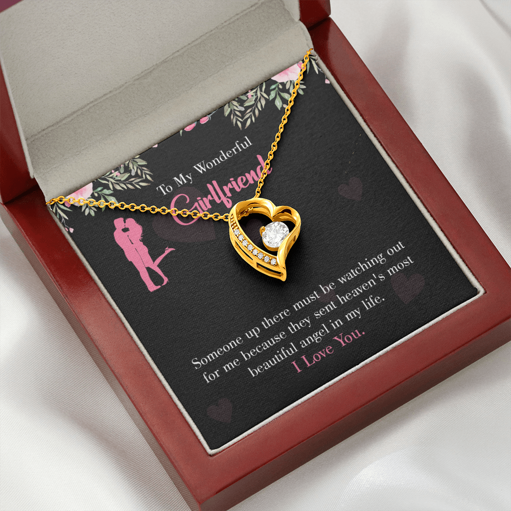 To My Girlfriend Most Beautiful Angel Forever Necklace w Message Card-Express Your Love Gifts