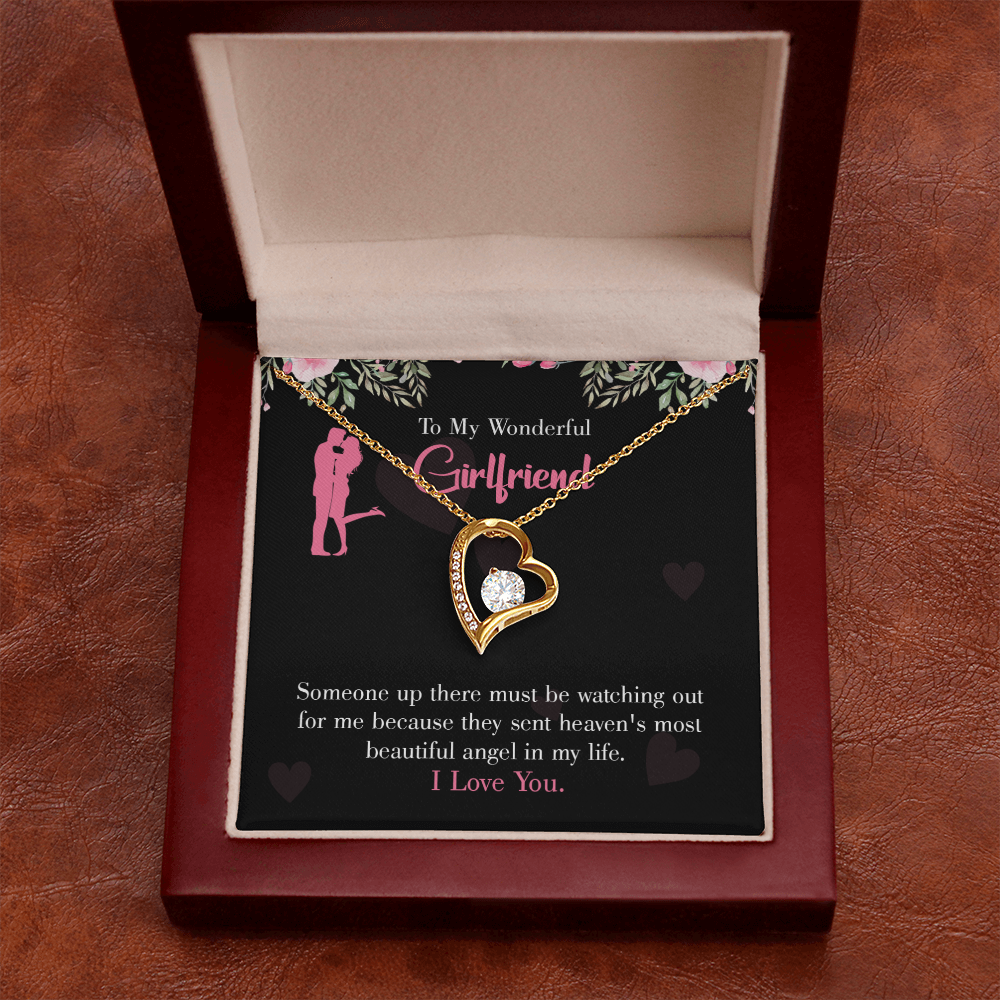 To My Girlfriend Most Beautiful Angel Forever Necklace w Message Card-Express Your Love Gifts