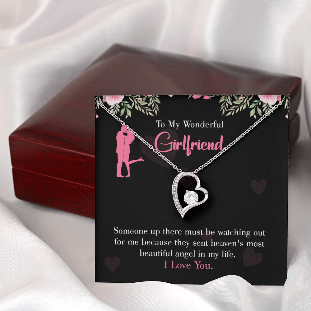 To My Girlfriend Most Beautiful Angel Forever Necklace w Message Card-Express Your Love Gifts