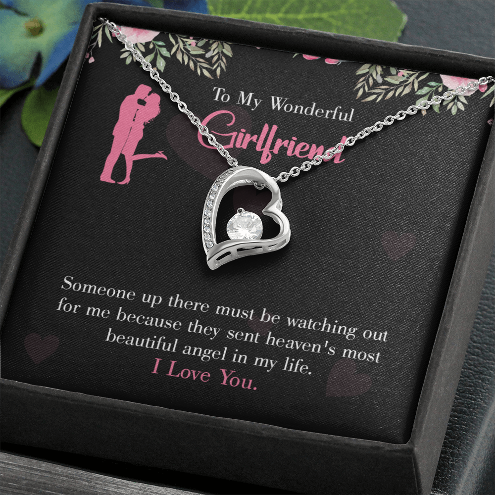 To My Girlfriend Most Beautiful Angel Forever Necklace w Message Card-Express Your Love Gifts