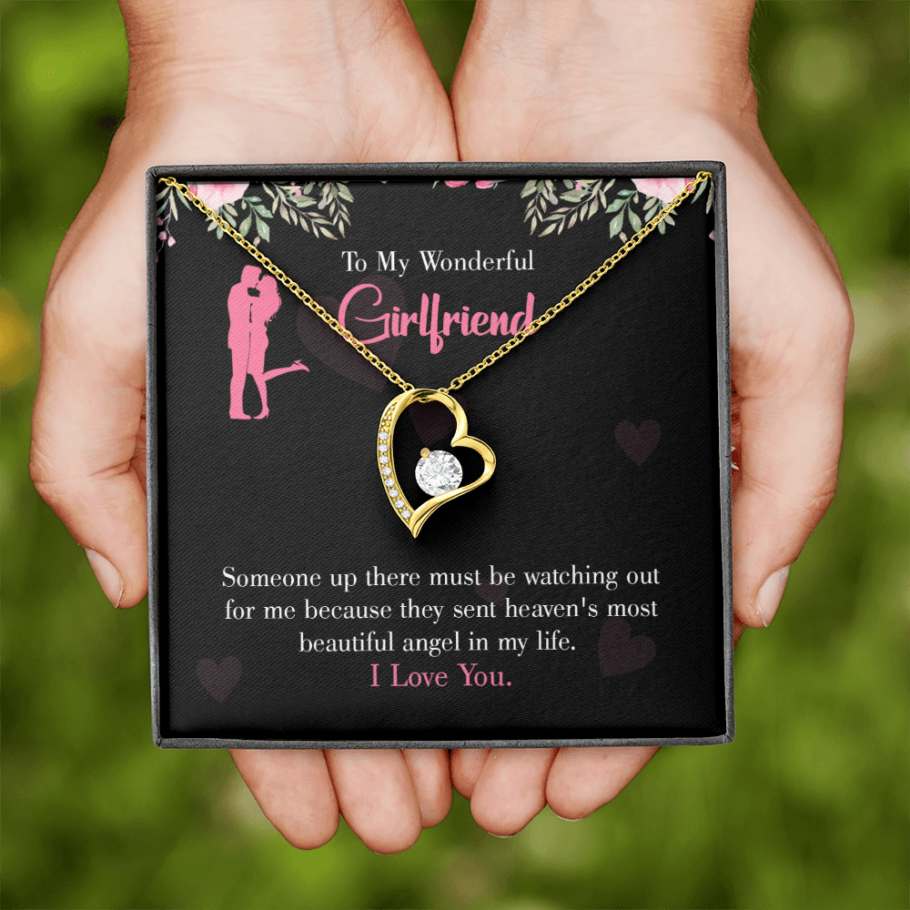 To My Girlfriend Most Beautiful Angel Forever Necklace w Message Card-Express Your Love Gifts