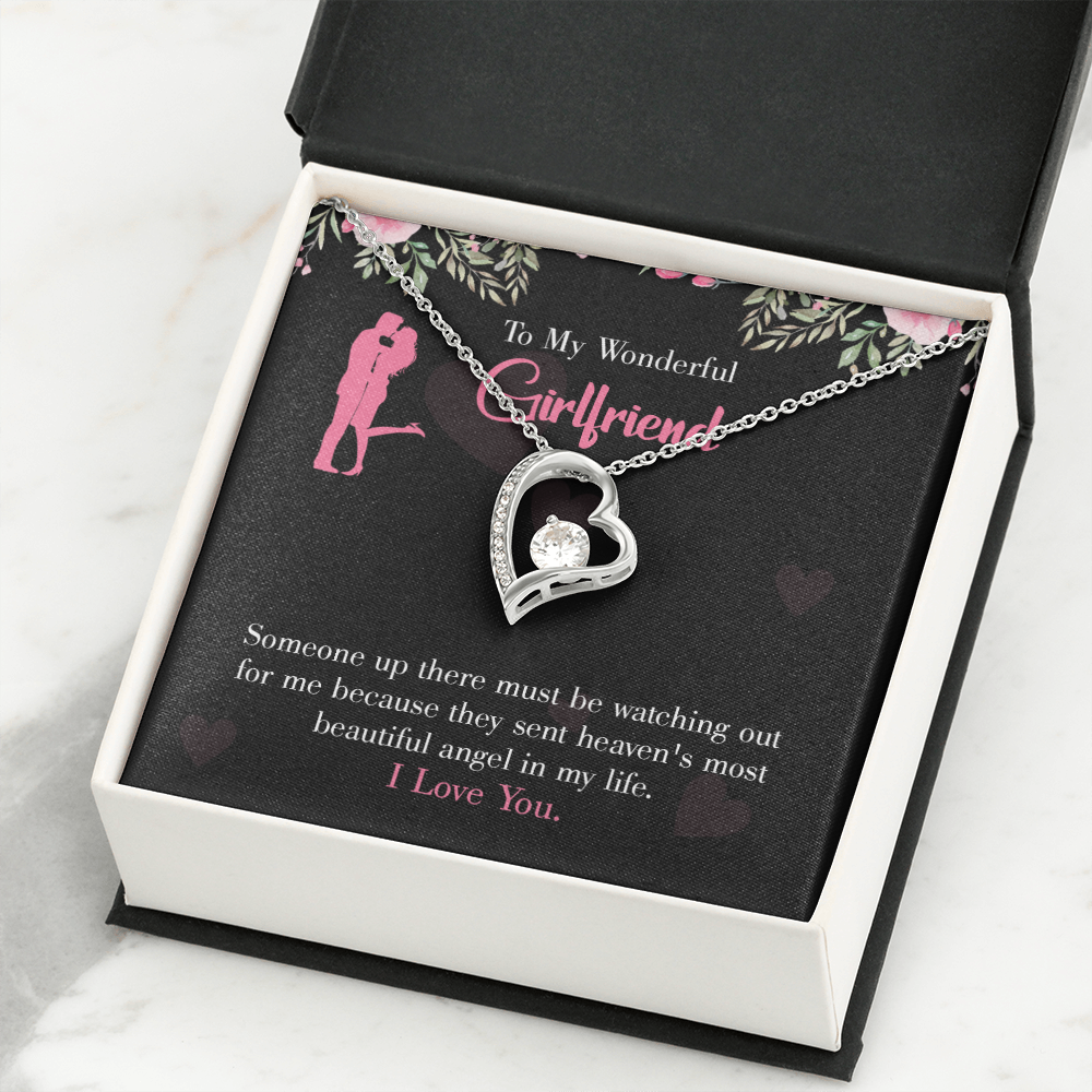 To My Girlfriend Most Beautiful Angel Forever Necklace w Message Card-Express Your Love Gifts