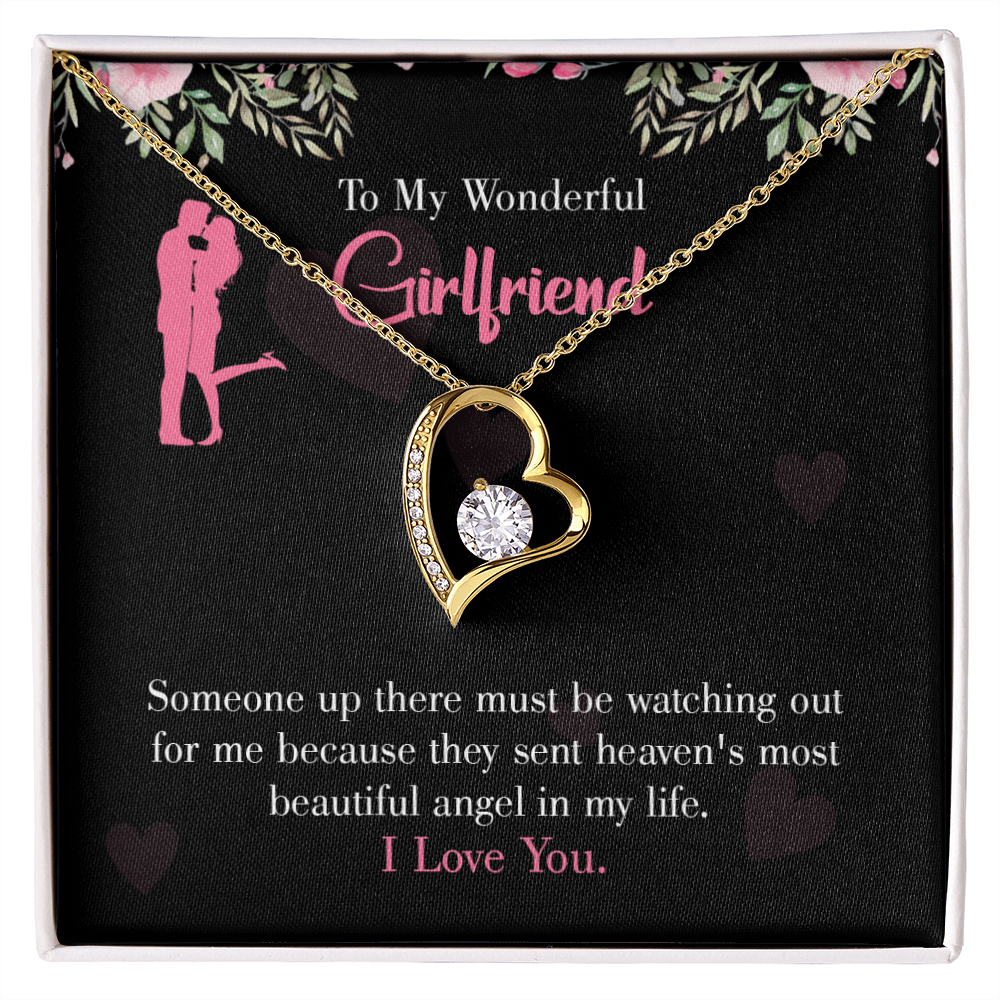 To My Girlfriend Most Beautiful Angel Forever Necklace w Message Card-Express Your Love Gifts