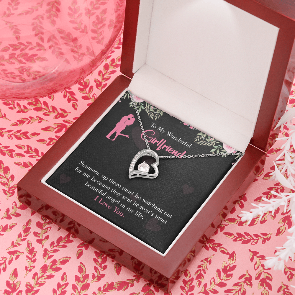 To My Girlfriend Most Beautiful Angel Forever Necklace w Message Card-Express Your Love Gifts