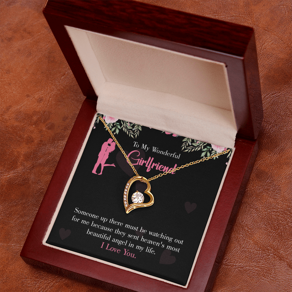 To My Girlfriend Most Beautiful Angel Forever Necklace w Message Card-Express Your Love Gifts