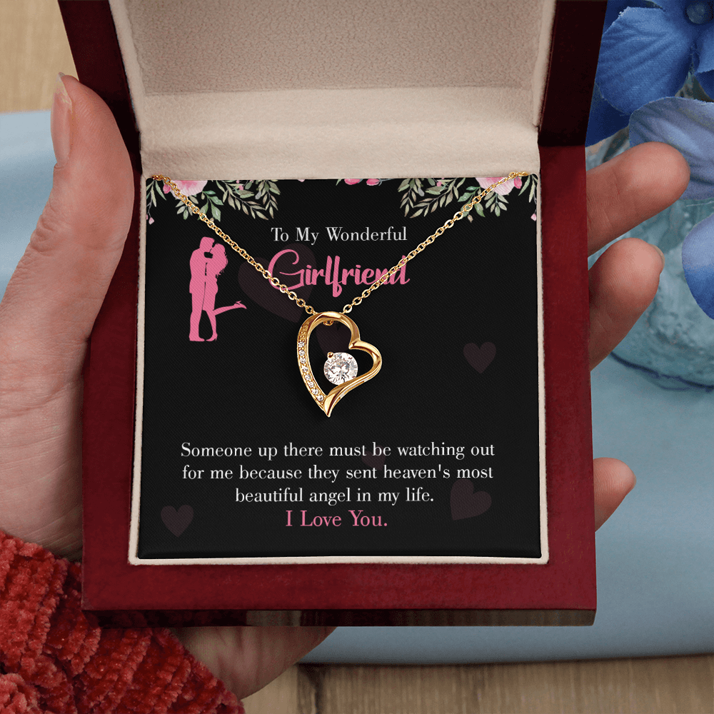 To My Girlfriend Most Beautiful Angel Forever Necklace w Message Card-Express Your Love Gifts