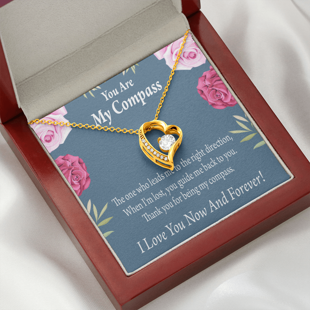 To My Girlfriend My Compass Forever Necklace w Message Card-Express Your Love Gifts