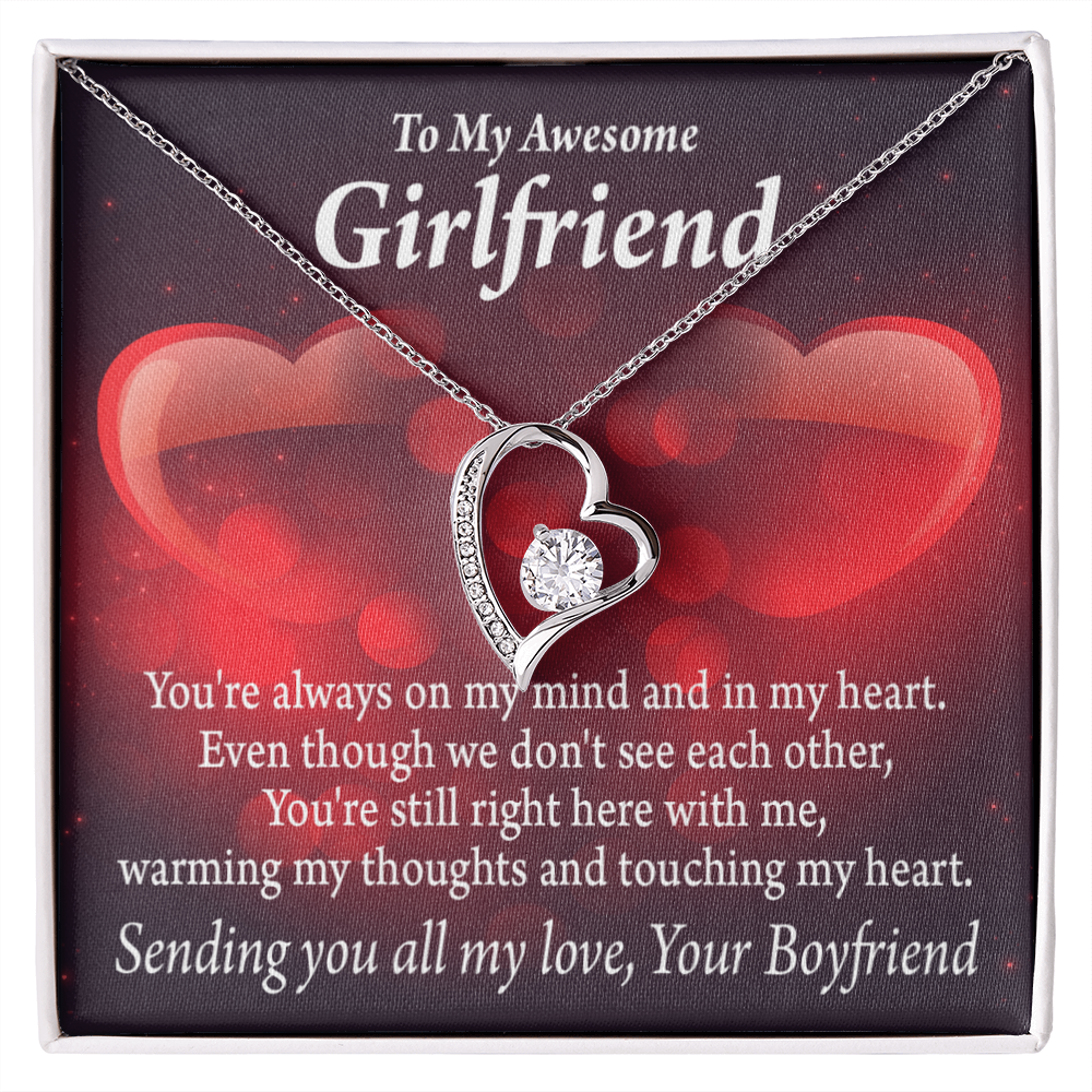 To My Girlfriend My Girlfriend Always Warm My Thoughts Forever Necklace w Message Card-Express Your Love Gifts