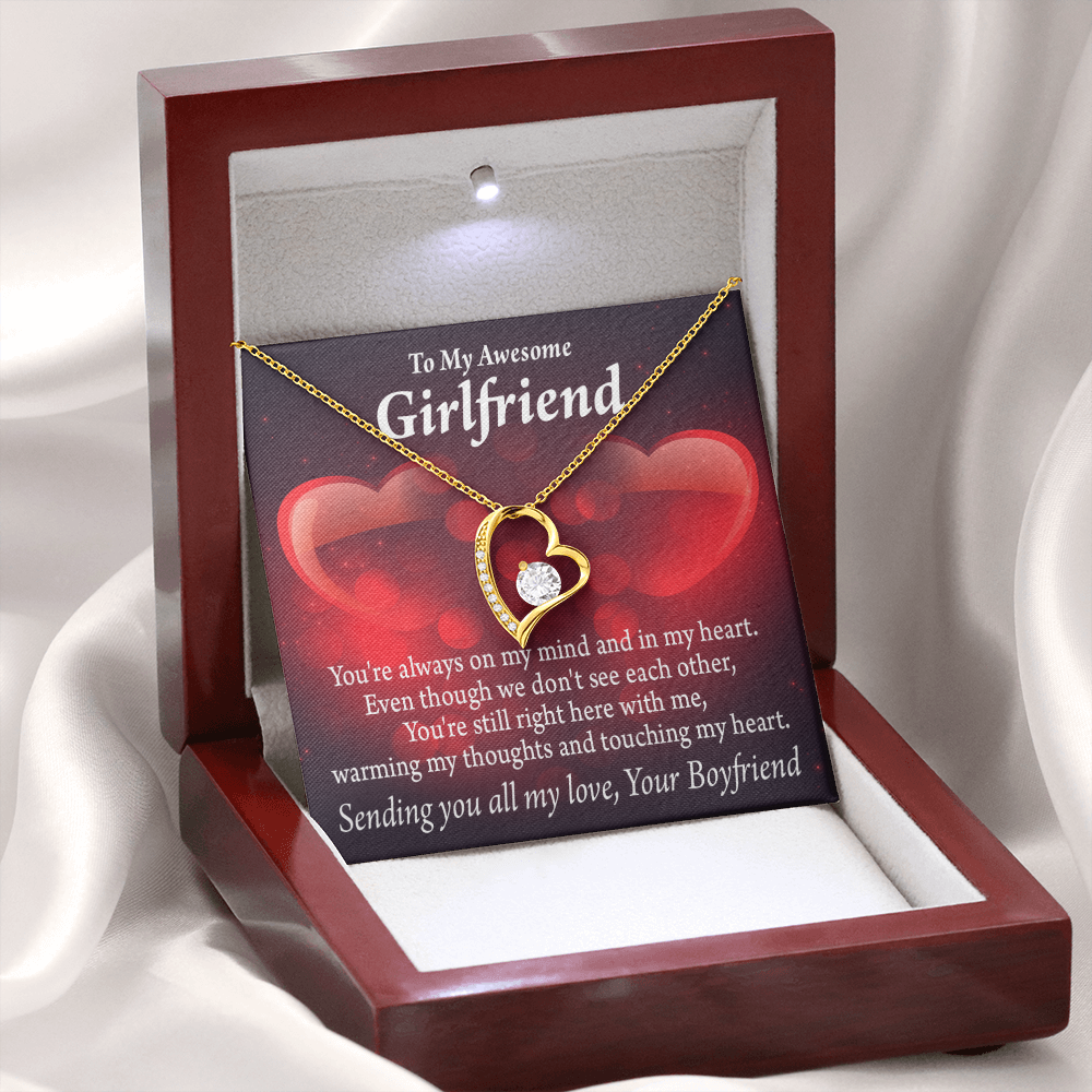 To My Girlfriend My Girlfriend Always Warm My Thoughts Forever Necklace w Message Card-Express Your Love Gifts