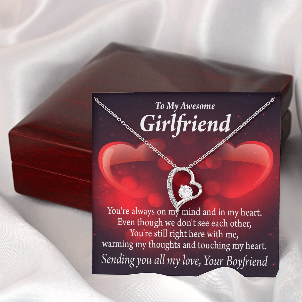 To My Girlfriend My Girlfriend Always Warm My Thoughts Forever Necklace w Message Card-Express Your Love Gifts