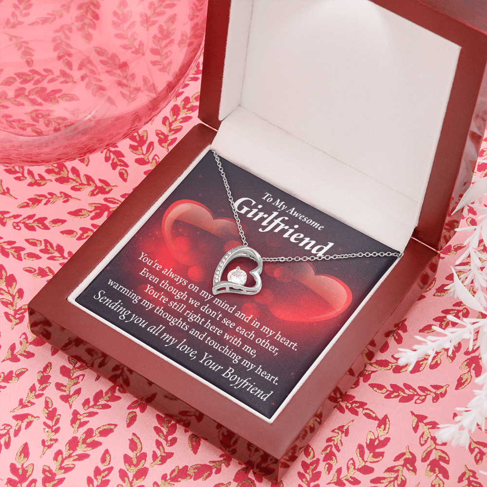 To My Girlfriend My Girlfriend Always Warm My Thoughts Forever Necklace w Message Card-Express Your Love Gifts