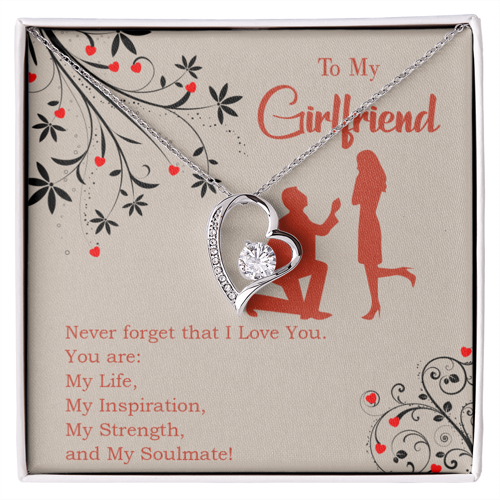 To My Girlfriend My Inspiration Forever Necklace w Message Card-Express Your Love Gifts