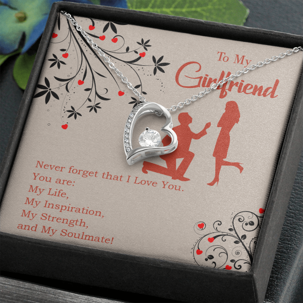 To My Girlfriend My Inspiration Forever Necklace w Message Card-Express Your Love Gifts