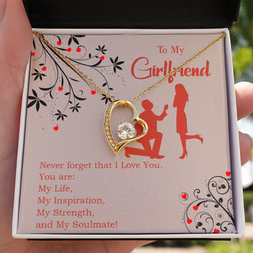 To My Girlfriend My Inspiration Forever Necklace w Message Card-Express Your Love Gifts