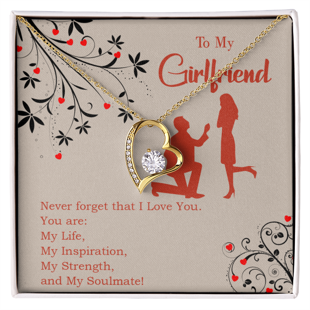 To My Girlfriend My Inspiration Forever Necklace w Message Card-Express Your Love Gifts