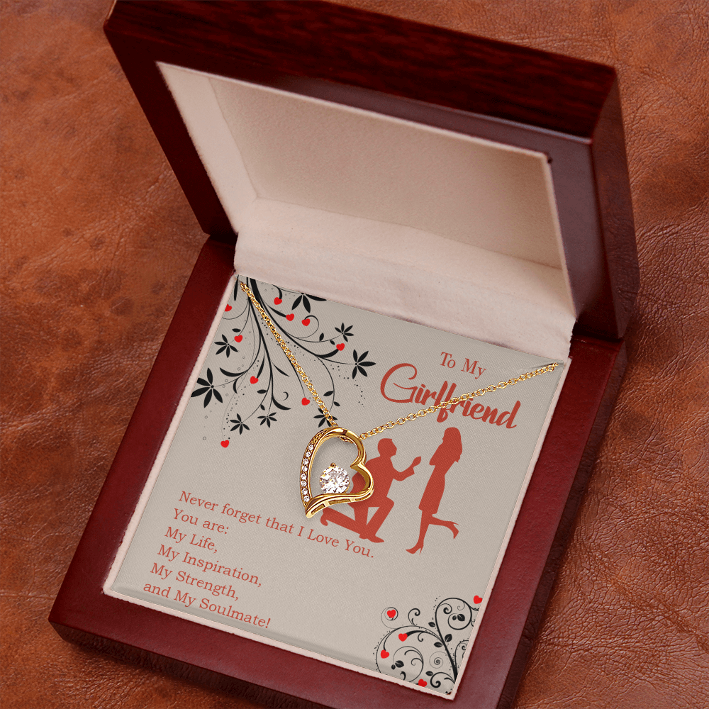 To My Girlfriend My Inspiration Forever Necklace w Message Card-Express Your Love Gifts