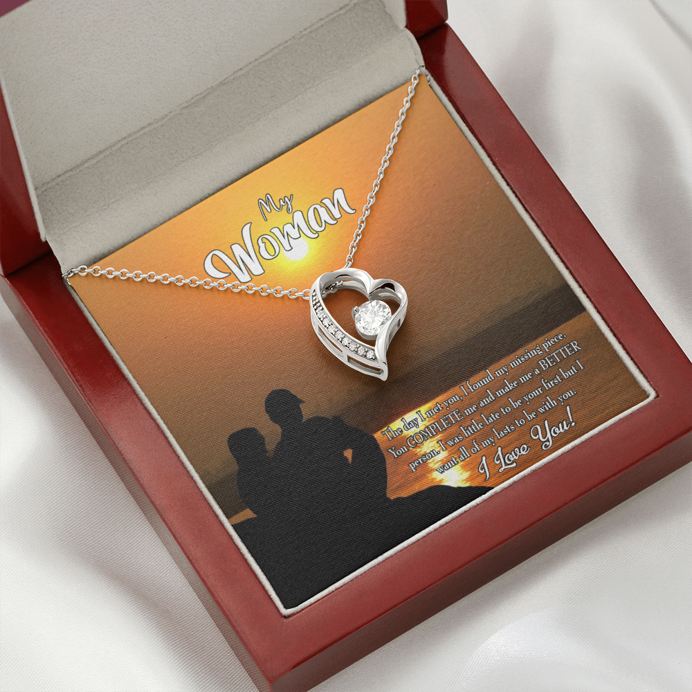 To My Girlfriend My Last Forever Necklace w Message Card-Express Your Love Gifts