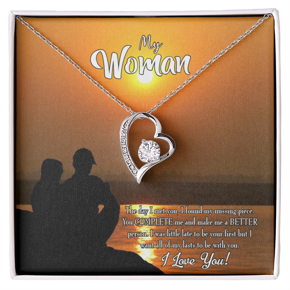 To My Girlfriend My Last Forever Necklace w Message Card-Express Your Love Gifts