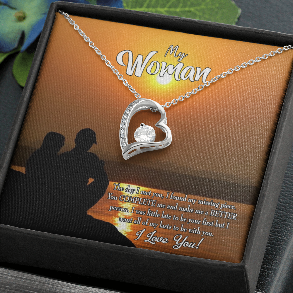 To My Fiancee My Last Forever Necklace w Message Card - Express Your Love  Gifts